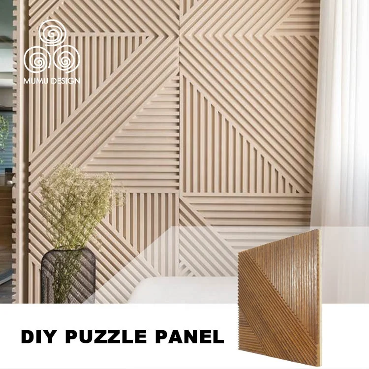 MUMU 3D Models Vintage Design Decorative Thailand Vertical Carved Home Theatre Solid Wood Wall Panel