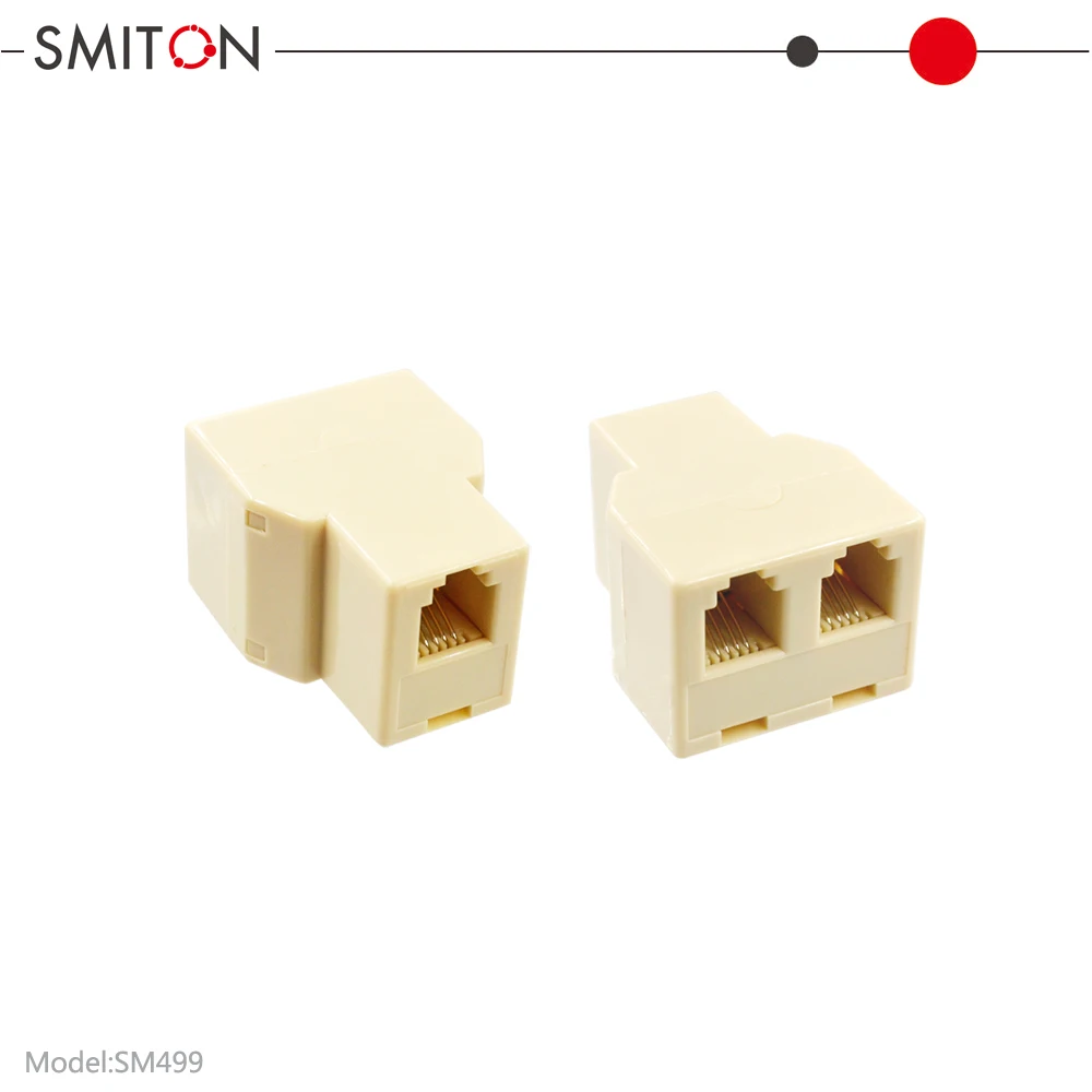 RJ9 Phone Splitter Adapter Dual Headset/Mute Buttons For Call