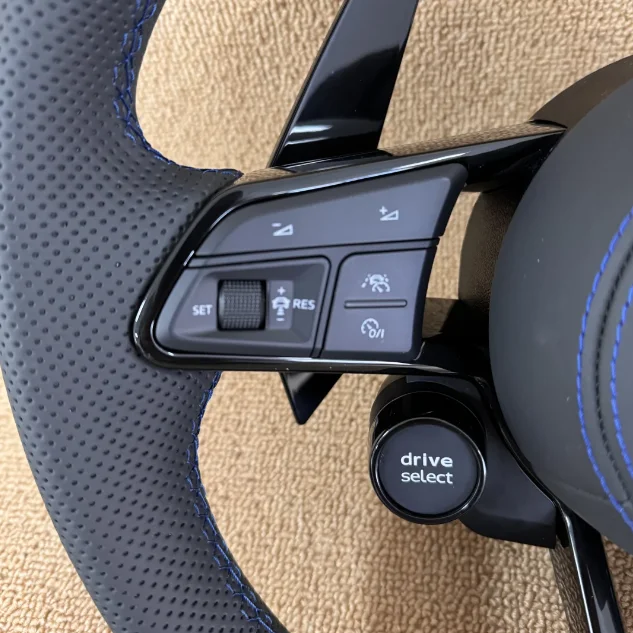 with Start Button Half Perforated Leather Steering Wheel for Volkswagen VW Golf 5 6 7 R MK6 MK7 MK7.5 Jetta Passat GTI