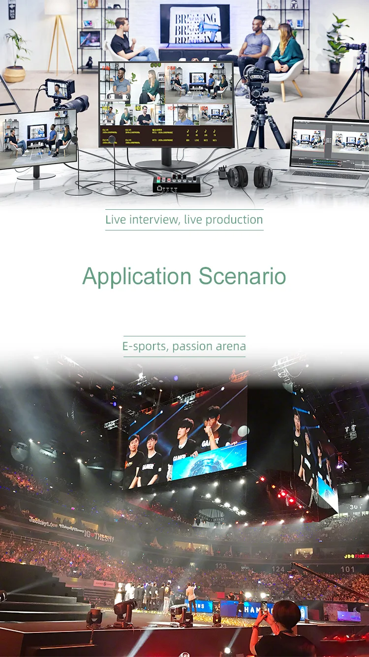 Live Streaming Video Switcher Video Cast Switching & Replay Controller Video Mix Broadcast Switcher Video Splitters & Converters