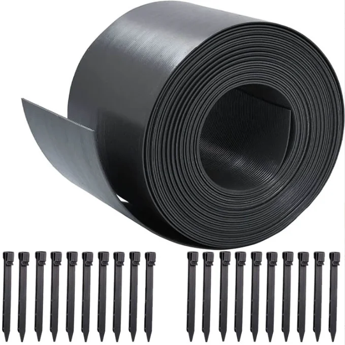 Terrace Board Landscape Coiled Edging Grass Barrier Bender Board Flower Bed Vegetable Garden Borders with 12 Stakes