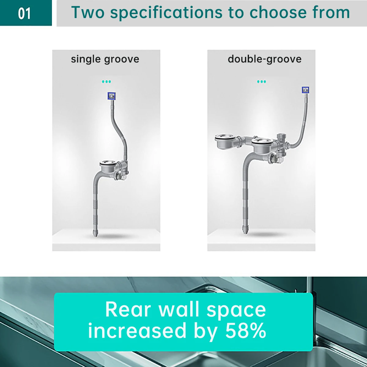 201 stainless steel national standard water seal is designed toprevent odors and insects drain pipe704-3