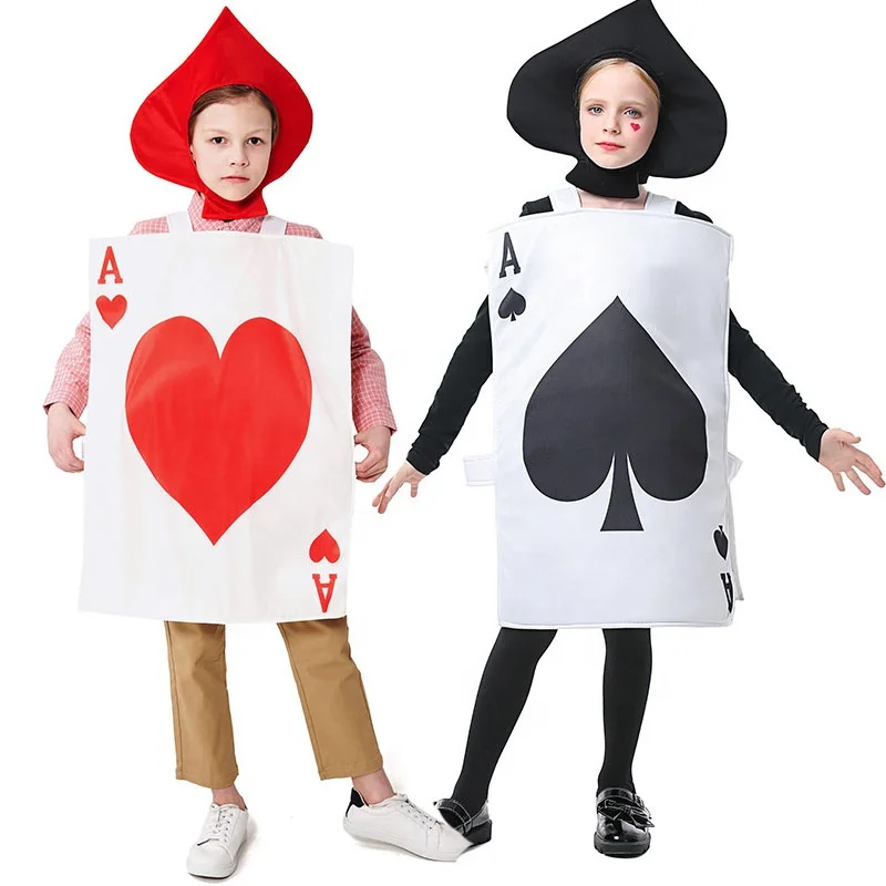 Unisex genitore-figlio Poker carte da gioco asso di picche Costume
