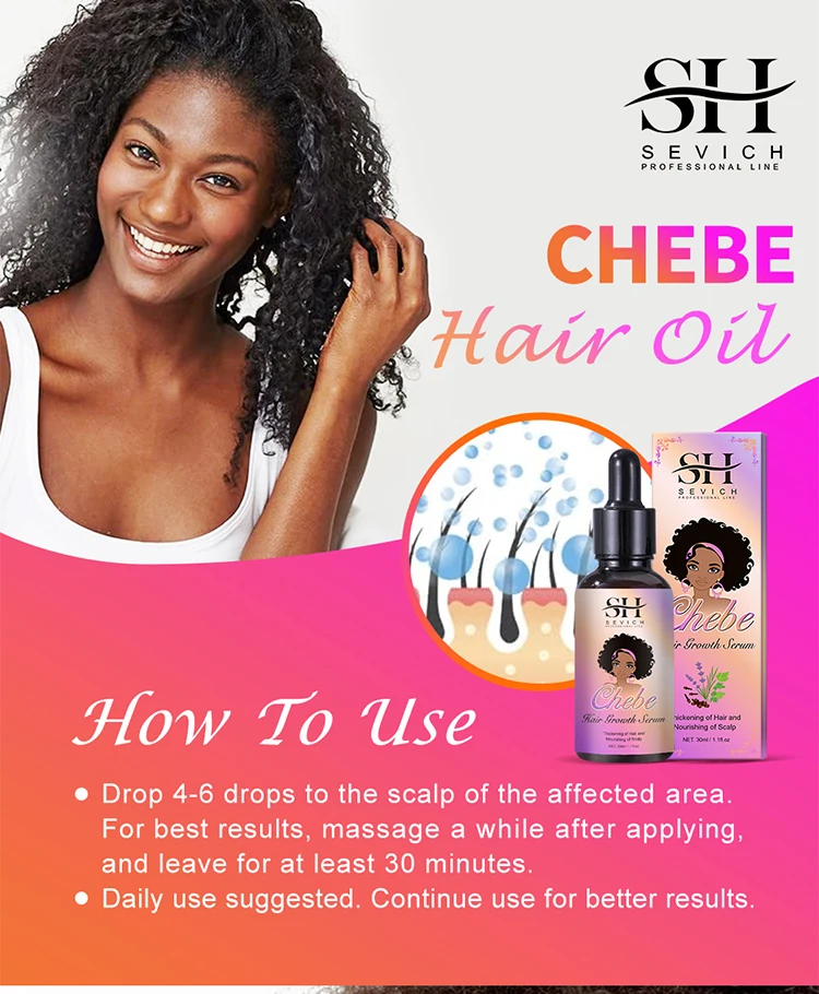 Sevich Chebe Hair Care Product 100 Natural Hair Growth Oil African Chebe Powder Oil Edges Anti