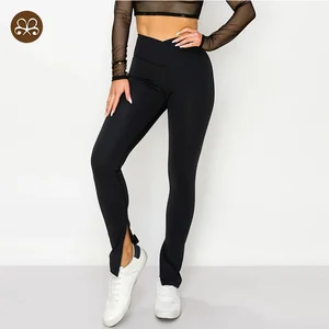 Boxin Custom High Quality Crossover Split Leggings Women Workout  Sportswear Fitness Sets Yoga Leggings Women