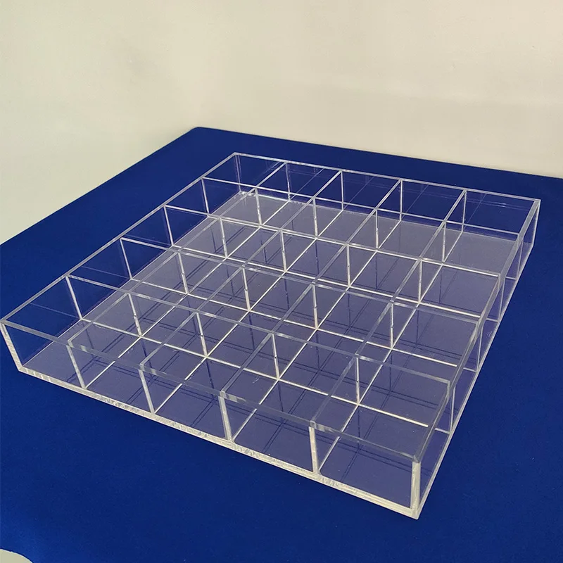 Custom Clear Acrylic Jewelry Display Tray with 25 Dividers Lucite 20 Grids  Display Tray Storage Case for Small Objects Holder