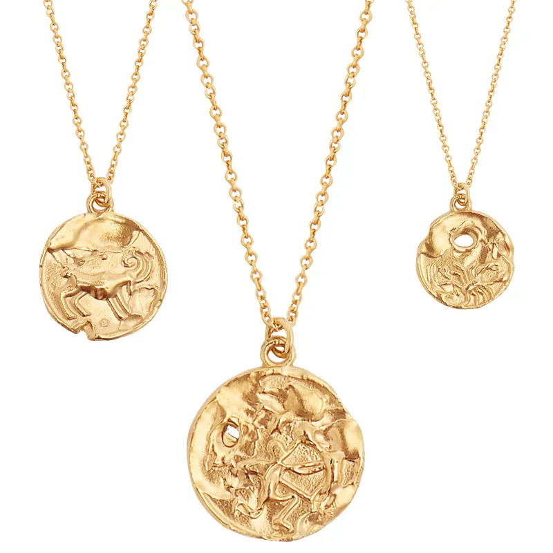 Fashion Jewelry 12 Zodiac Sign Solid 