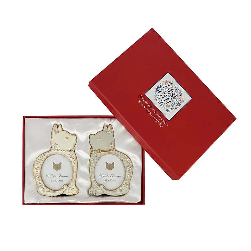 Cat Shape Photo Frames  Enamel Zinc Alloy Metal Photo Frame for Home Decoration Wedding Gift