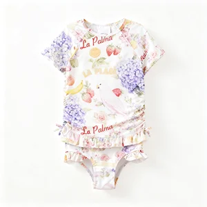 UV New Kids Girls Swimwear Fabric Baby Girl Frilly to Teen Bikini Styles Spandex/Polyester Eco-Friendly Soft & Breathable