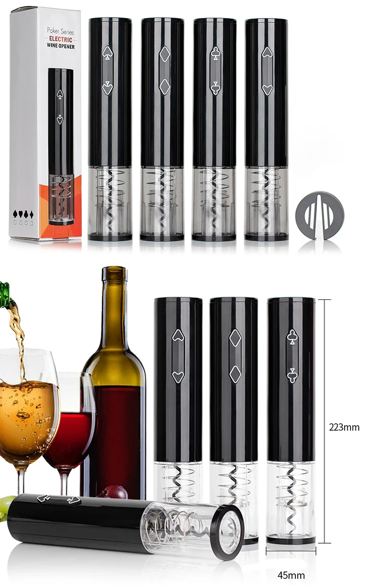 Best Selling Products In Online Black Electric Wine Bottle Opener Battery Powered Electric Wine Opener