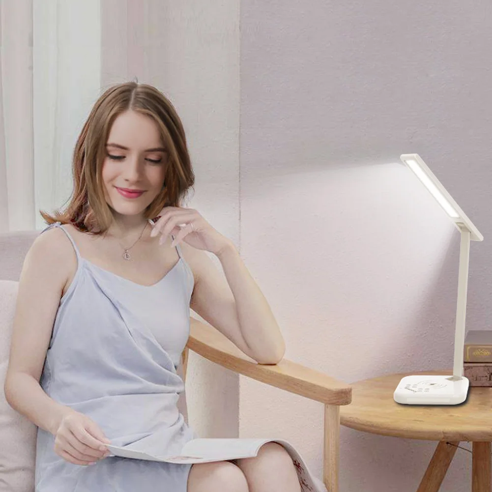 HOT SELL Competitive Price 5W 7W LED Desk Lamp for Reading Sleeping with Folding Touch Dimmable, Timing, USB port, Eyes-caring,