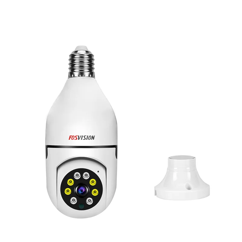 Fosvision 2mp Wireless Surveillance Panoramic Light Camera Bulb Ptz
