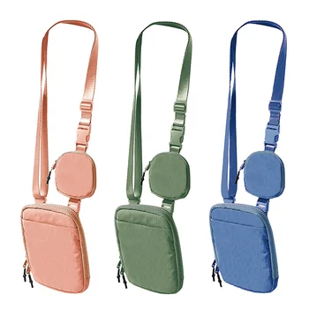 Unisex Sport Yoga Bags Waterproof Wholesale Nylon Waist bag Detachable Phone Crossbody bag with pouch