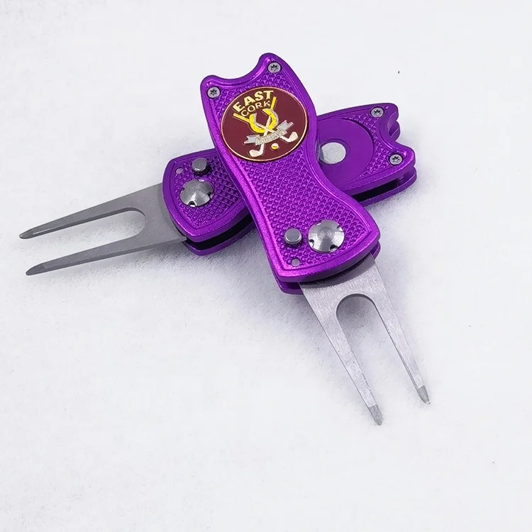 Factory Wholesale Bulk Golf Divot Repair Tool  Magnet Golf  Divot Tool With Custom logo Ball Marker manufacture
