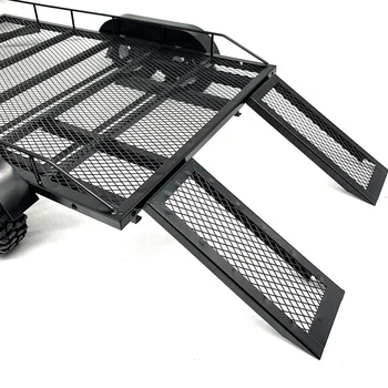 Metal Builder Kit 1/10 RC Trailer With Hitch Mount Receiver & Hauling Ropes For Crawler Cars Axial SCX10 D90 Wrangler TRX4 TRX6 Redcat GEN8