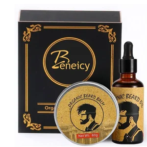 Custom 100% Organic and Natural Beard Growth Oil Balm Wax Kit Private Label for Men's Beard Care