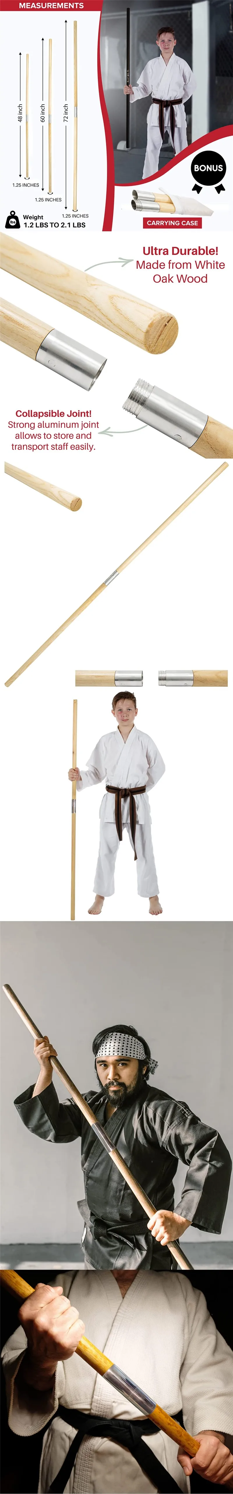 Kung Fu Stick Collapsible Training Staff Practice Exercise Mobility