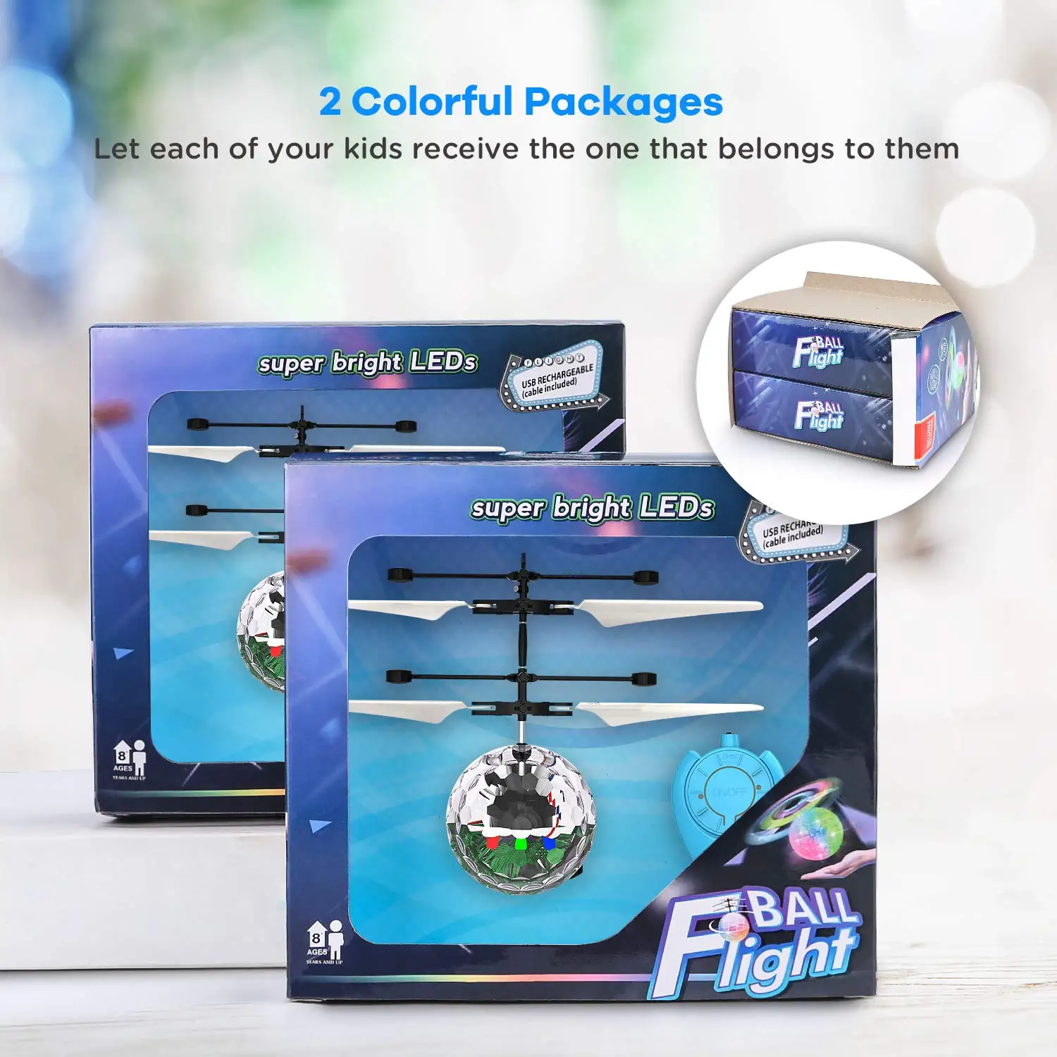 Kids Novelty Toys Induction Magic Flying Ball Colorful Flashing Led