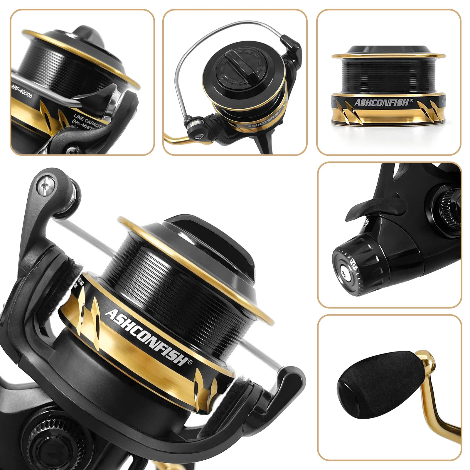 Ashconfish Metal Saltwater Fishing Reel 5000 Fishing Tackle For Carp ...