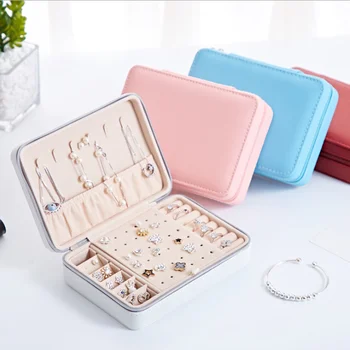 New 1Pc Jewellery Box With Glass Jewelry Packaging Boxes For Ring Earring Necklace Jewelry Organizer Decoration Storage Jewelers