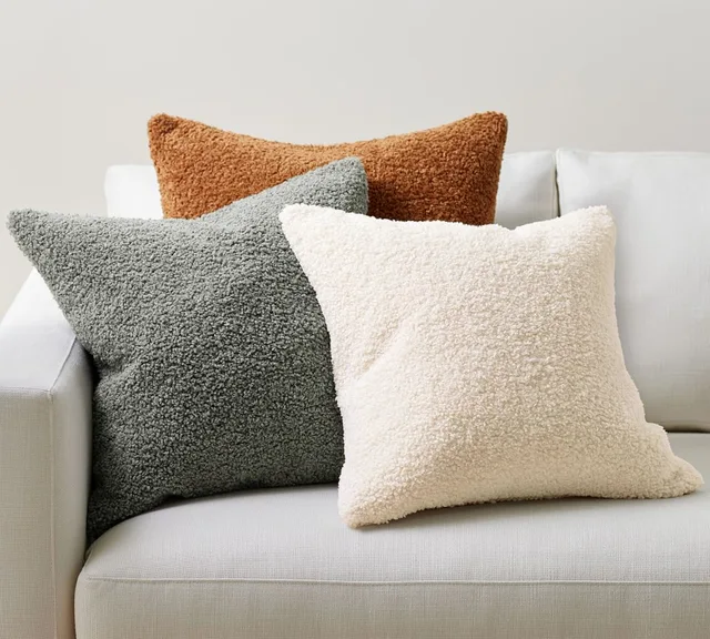 Loop plush sofa pillow modern home soft colored sample room bay window cushion cover