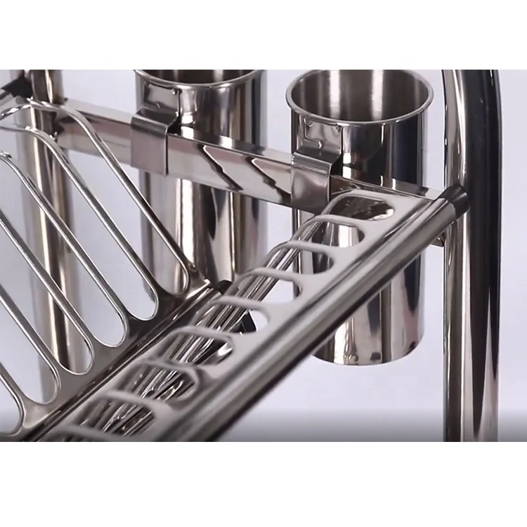 Прочный кухонный Органайзер из нержавеющей стали, сушилка для посуды, стойка для посуды, сушилка для посуды