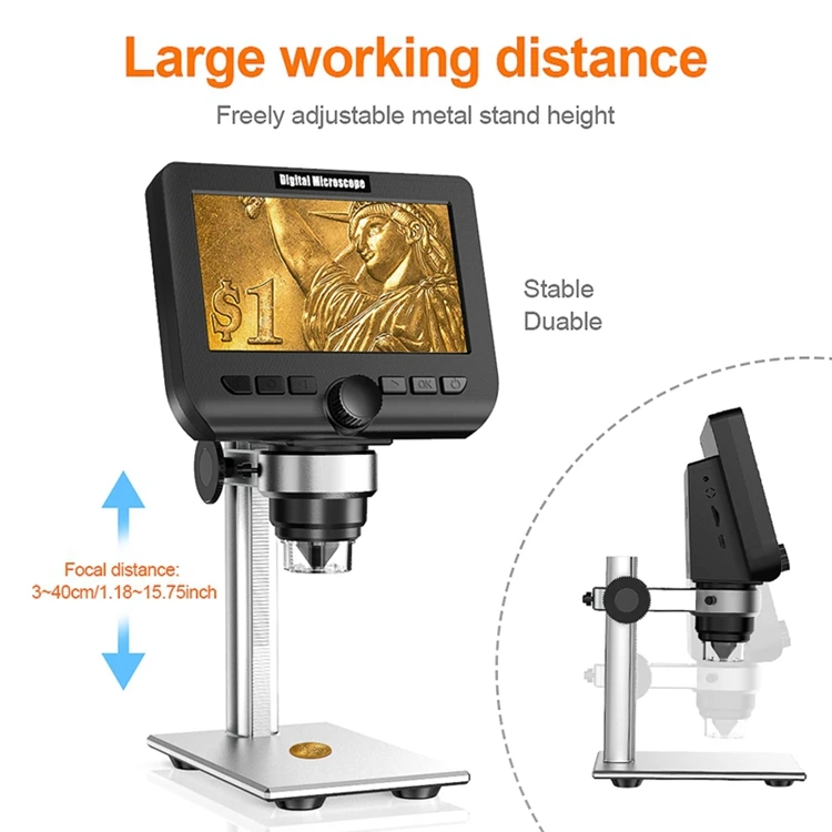 1000X Phone Microscope Camera 4.3inch LCD Display LED Wifi Electronic Magnifier for Soldering Cell Phone Repair Tools