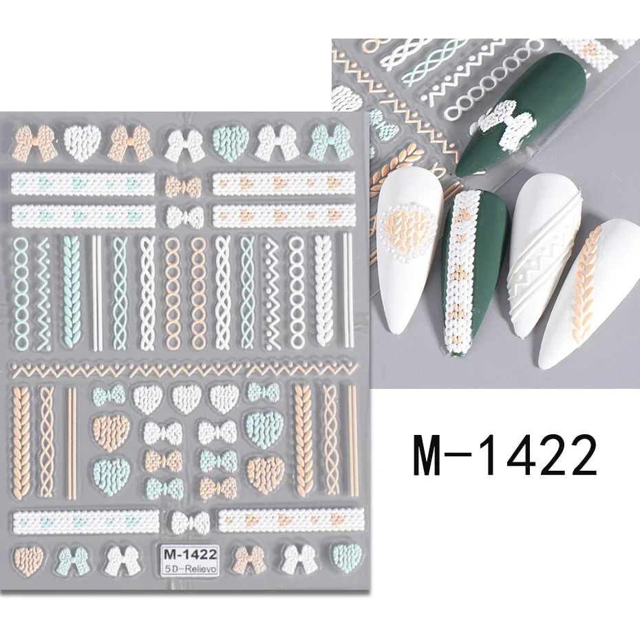 New Year Nail Art Stickers Decorations 5D Fireworks Nail Decals Emboss Nail Art Charms Beauty Products for Women