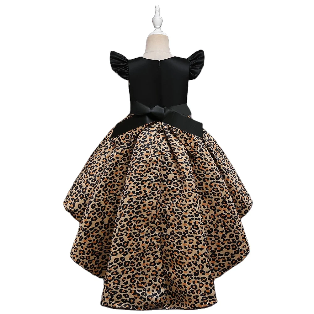 Abito da festa di moda in stile europeo leopardo principessa abiti