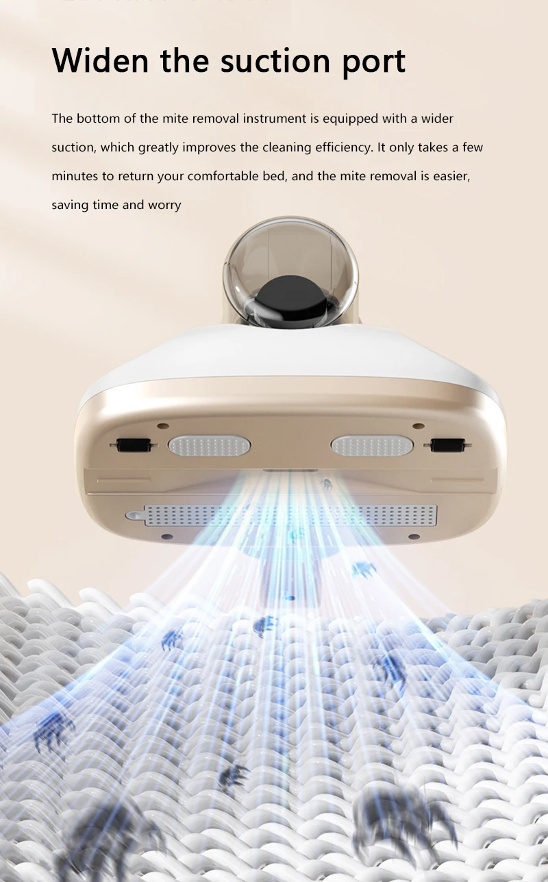 Handheld Mattress Vacuum Cleaner Powerful Deep Cleaning Machine with UV Lamp Dust Mite Sensor Bed Mattresses Vacuum 100W