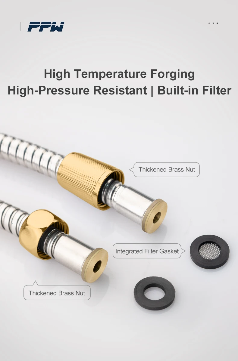 EPDM Hose Stainless Steel Shower Head Hose Flexible Shower Hose Double Lock Shower Hose for Bathroom details