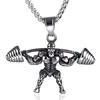 Hand holding dumbbell + stainless steel chain