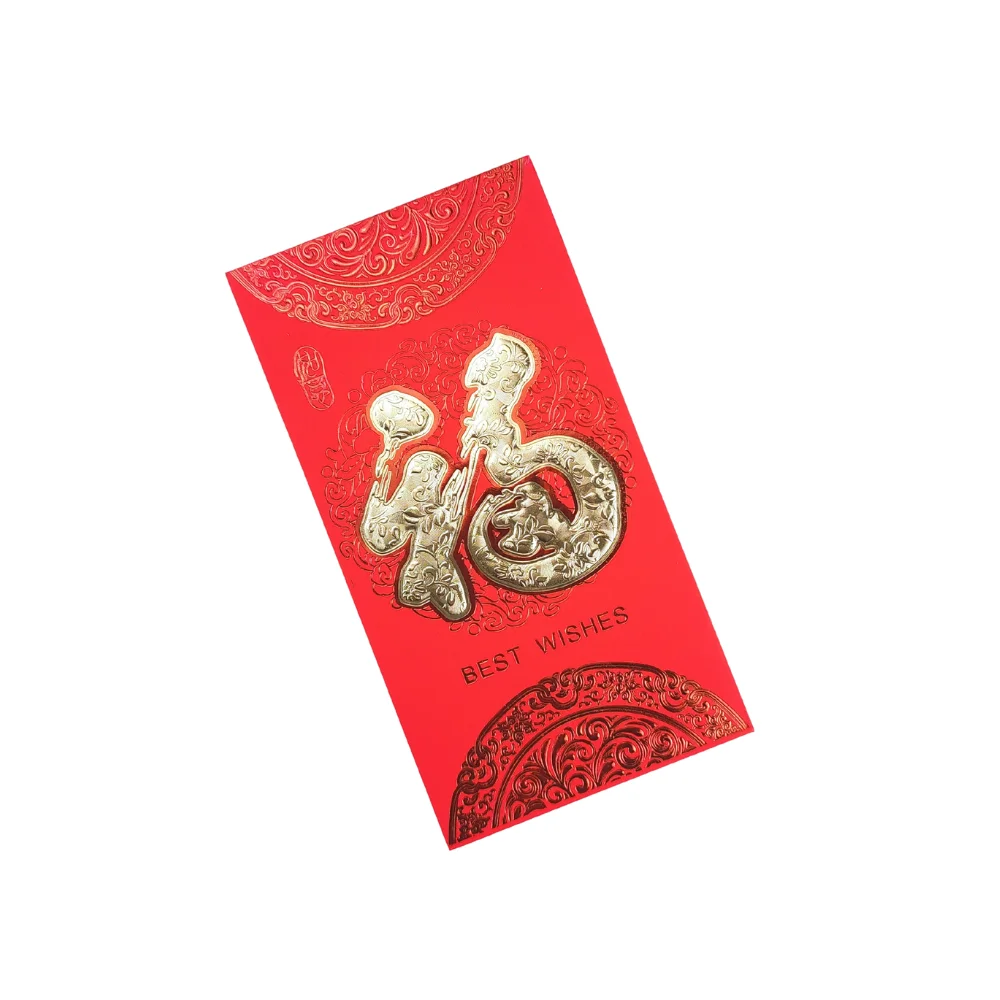 Embossed Logo Ang Bao 2024 Chinese Lucky Money Envelope Red Packet