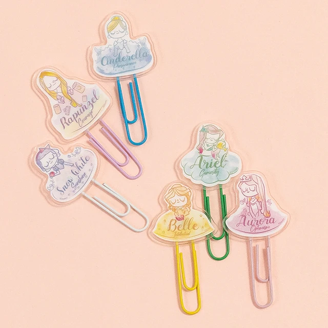 Хорошая цена красочные милые зажимы для бумаги акриловые булавки в форме мультфильма канцелярские принадлежности