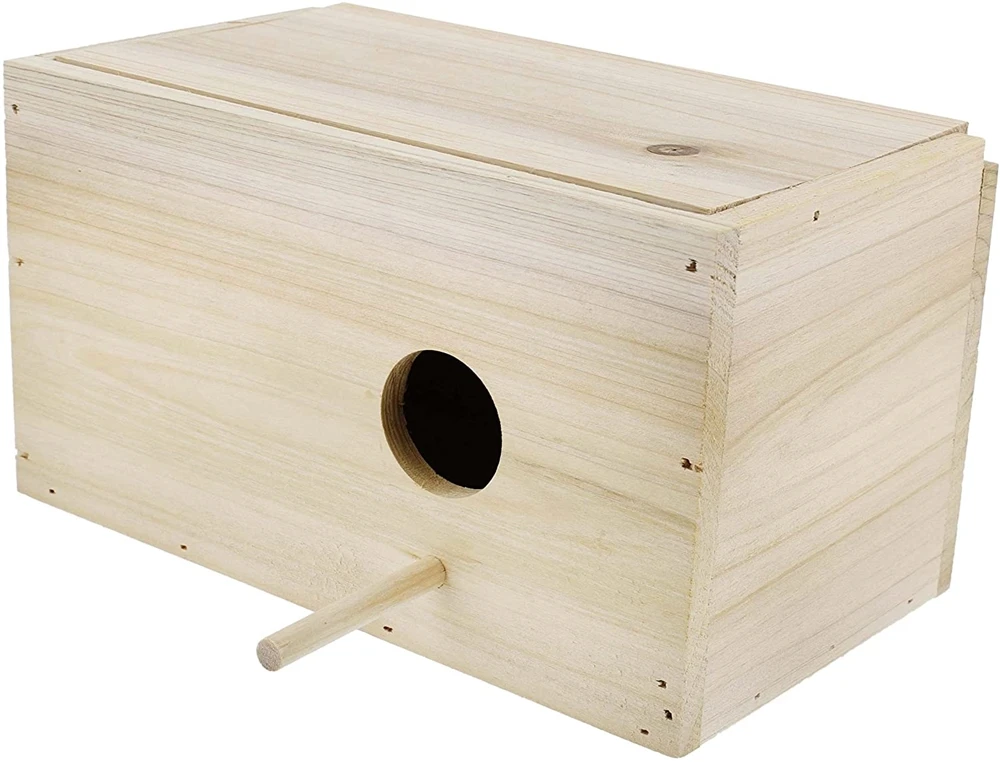 Medium 8.7 X 5 X 4.75 Inches Wooden Bird Nesting Boxes For Cages Fits