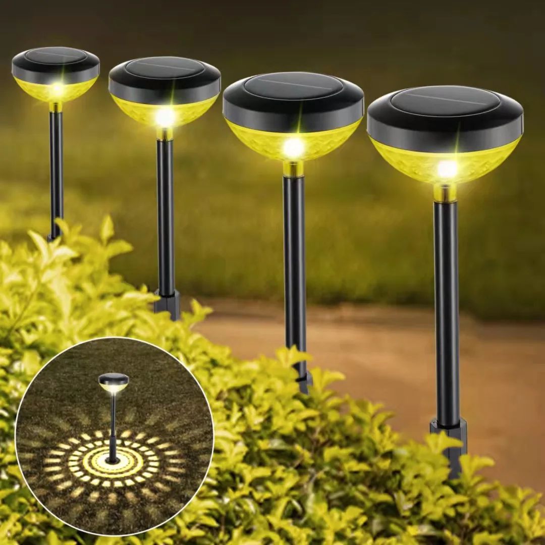 New Pattern Design RGB Waterproof Solar Garden Outdoor Landscape Lawn Ground Light Lamp