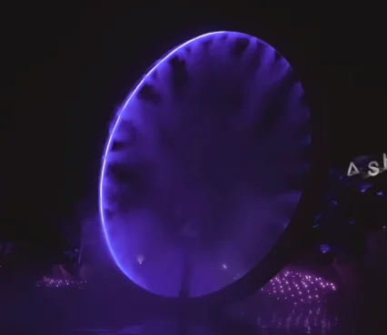 Modern Metal Ring Circle Statue Stainless Steel Cloud  Mist Arch Park Lawn Decoration Fountain Sculpture