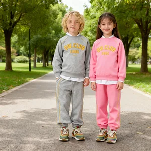 Full Custom Child Youth Matching Set Comfortable Fit  Loungewear Athleisure Pullover and Joggers with Custom Embroidered Logo