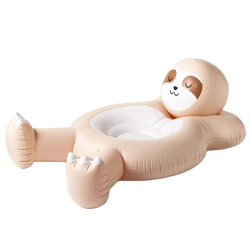 Thickened PVC Inflatable Pool Sloth Shaped Swimming Ride-on Float Durable Beach Swim Lounge Island Raft Floating Toys for Adults
