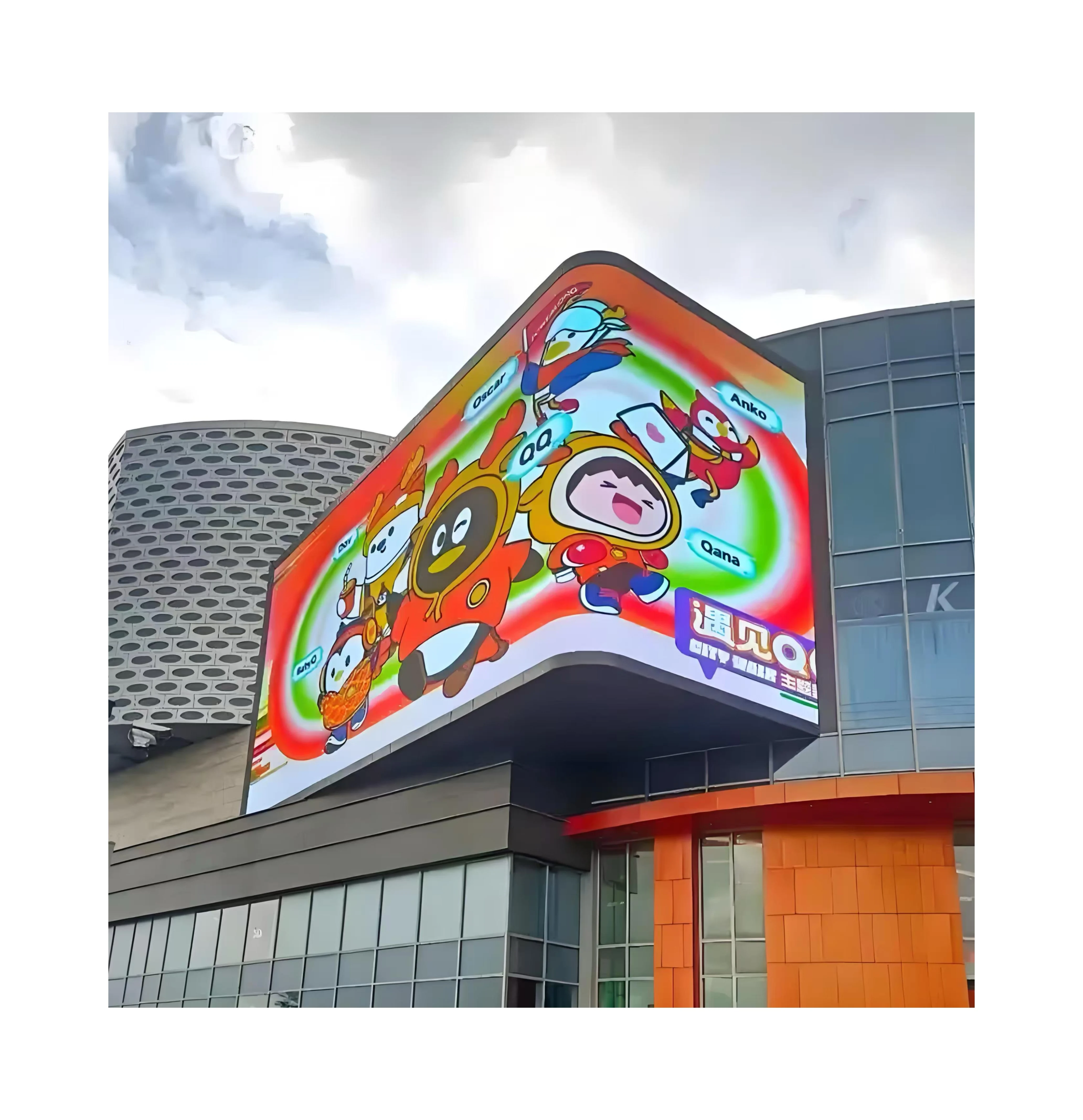 TERLARIS P10 IP65 Waterproof Outdoor Video LED Display Dinding Iklan Natal 960*960mm Gerai Makanan Cepat Saji 3D HD Billboard