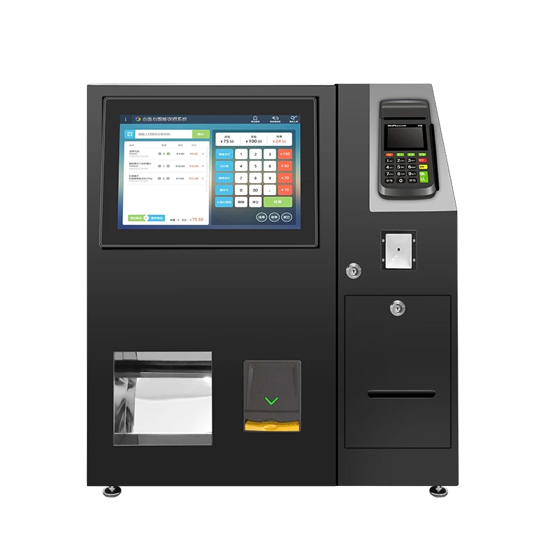 Internet 15'' Touch Screen Donation Self-payment Self Cash Payment Kiosk with Coin Acceptor for Supermarket Store