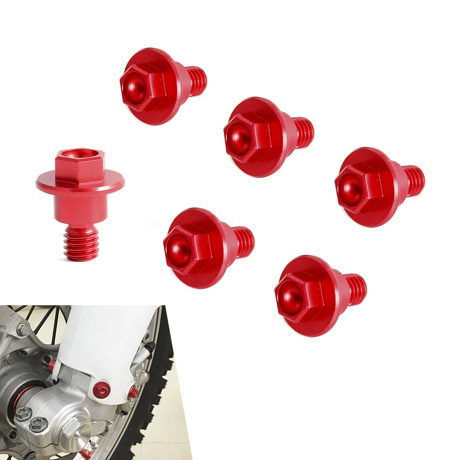 Комплект красных защитных болтов вилки NIceCNC для Honda CRF450RX 2017-2020 CRF450X 2005-2019 CRM250AR 1997-1998 CRF450R 2002-2020