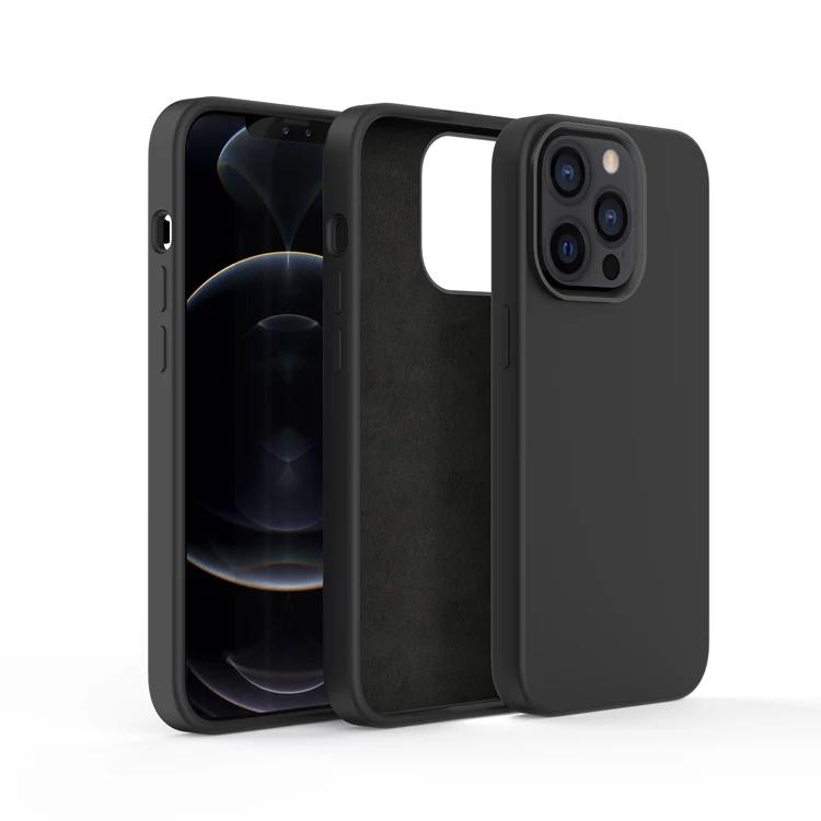 Hot sale balck Luxury Original silicone cell mobile phone case for 13 mini 13 Pro Max  mobile covers