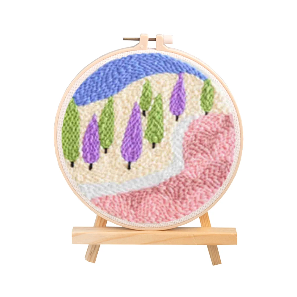 DACUN DIY Punch Embroidery Kits for Adults Cartoon Pattern Hooking Beginner  Kit, with an Embroidery Hoop (Color : B) : : Home & Kitchen