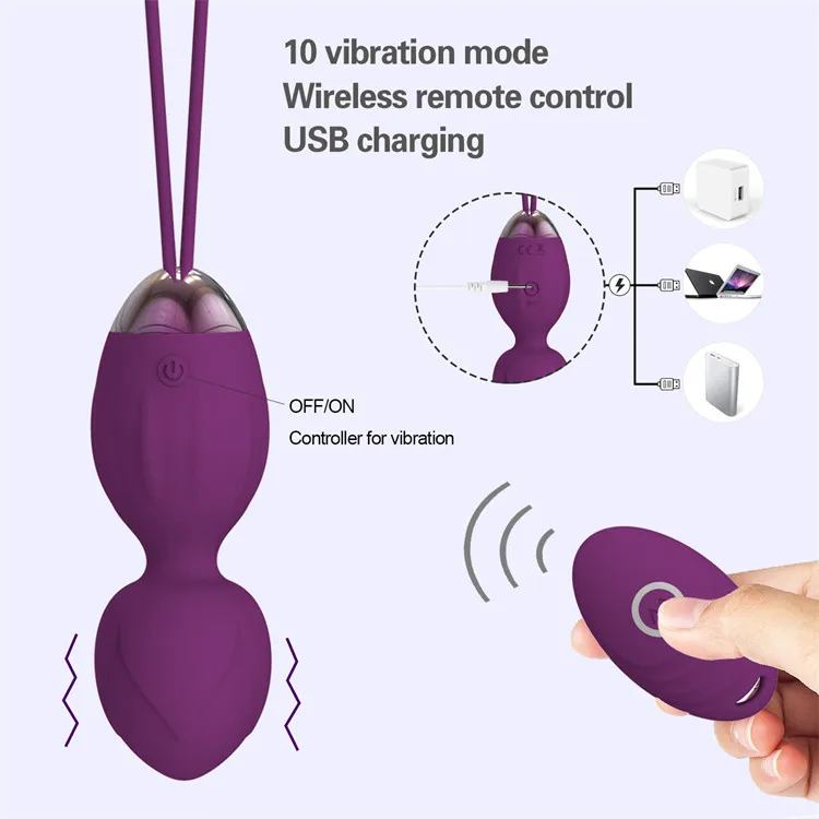 Remote Control High Quality Vibrating Kegel Weights Strengthen Vaginal and Pelvic Floor Muscles Bolas Kegel Balls Set