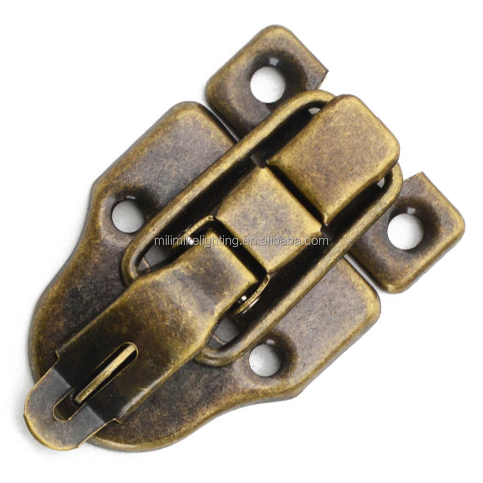 Bronze Color Metal Lock Latch for Old Stylish Wooden Jewelry Box Toolbox Hasp Latch Wooden Case Box Buckle Spring Toggle Latch