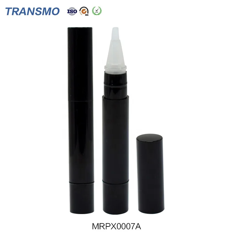 Custom Makeup Click Pen New Design 4ml Black Empty Nail Oil Pen PP Plastic Round Gel Lipgloss Holder Pencil With Brush