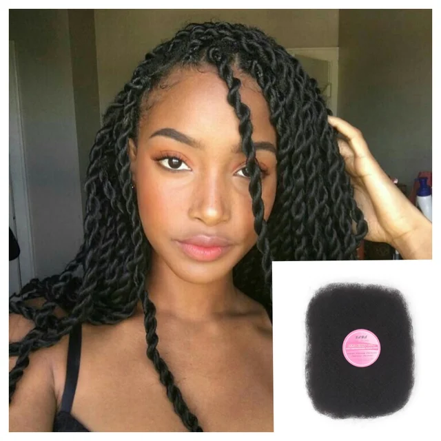 KAMA 4cw Afro Kinky Remy Brazilian Bulk Human Hair Wholesale 100% for Dreadlock Twist Braiding Hair Extensions