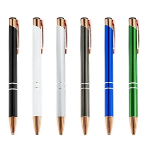 Business Metal Ballpoint Pens with Laser Engraved Logo for Promotional Gift and Brand Advertising
