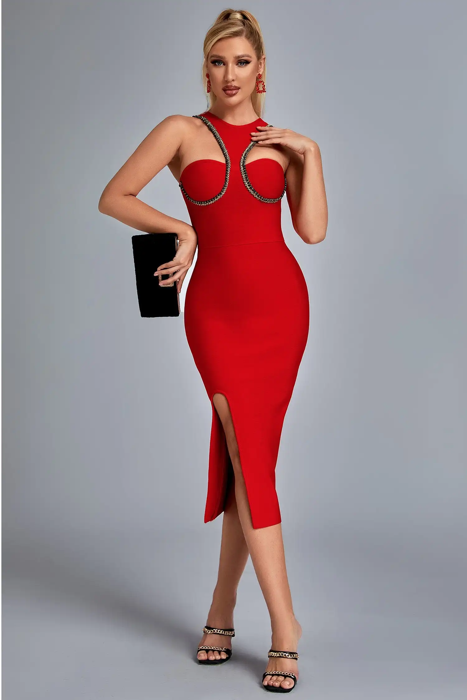 Rojos Vestidos De Salir De Noche Vestido Rojo De Fiesta FD2298 De